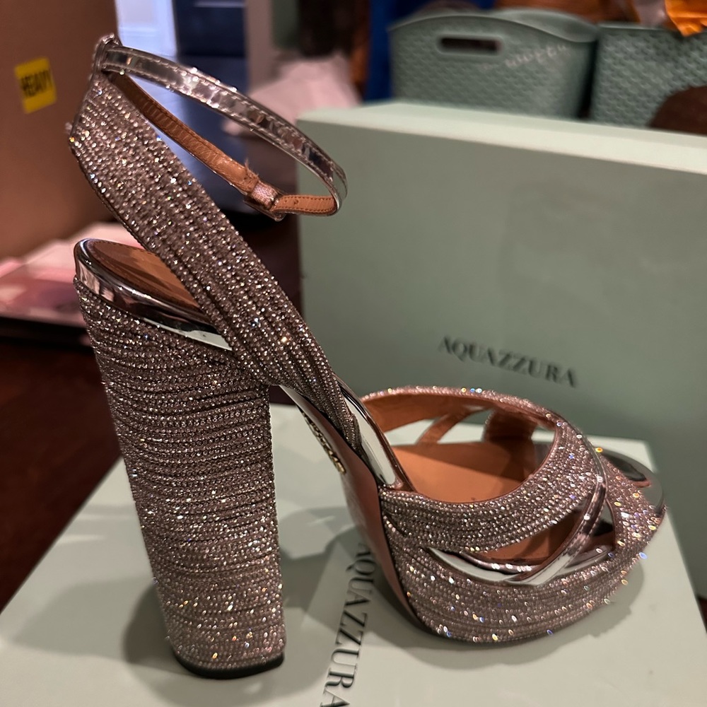 Aquazzura Sundance Crystal Plateau 140